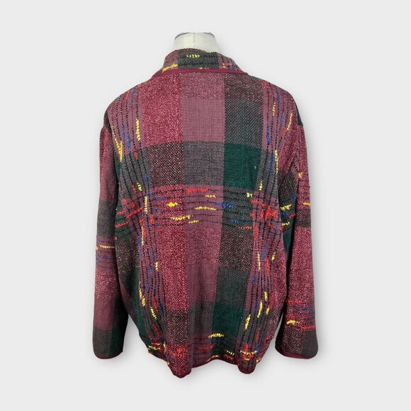Vintage Studio West Boho Red Black Woven Colorful Tapestry Jacket Womens 3X - Picture 3 of 11